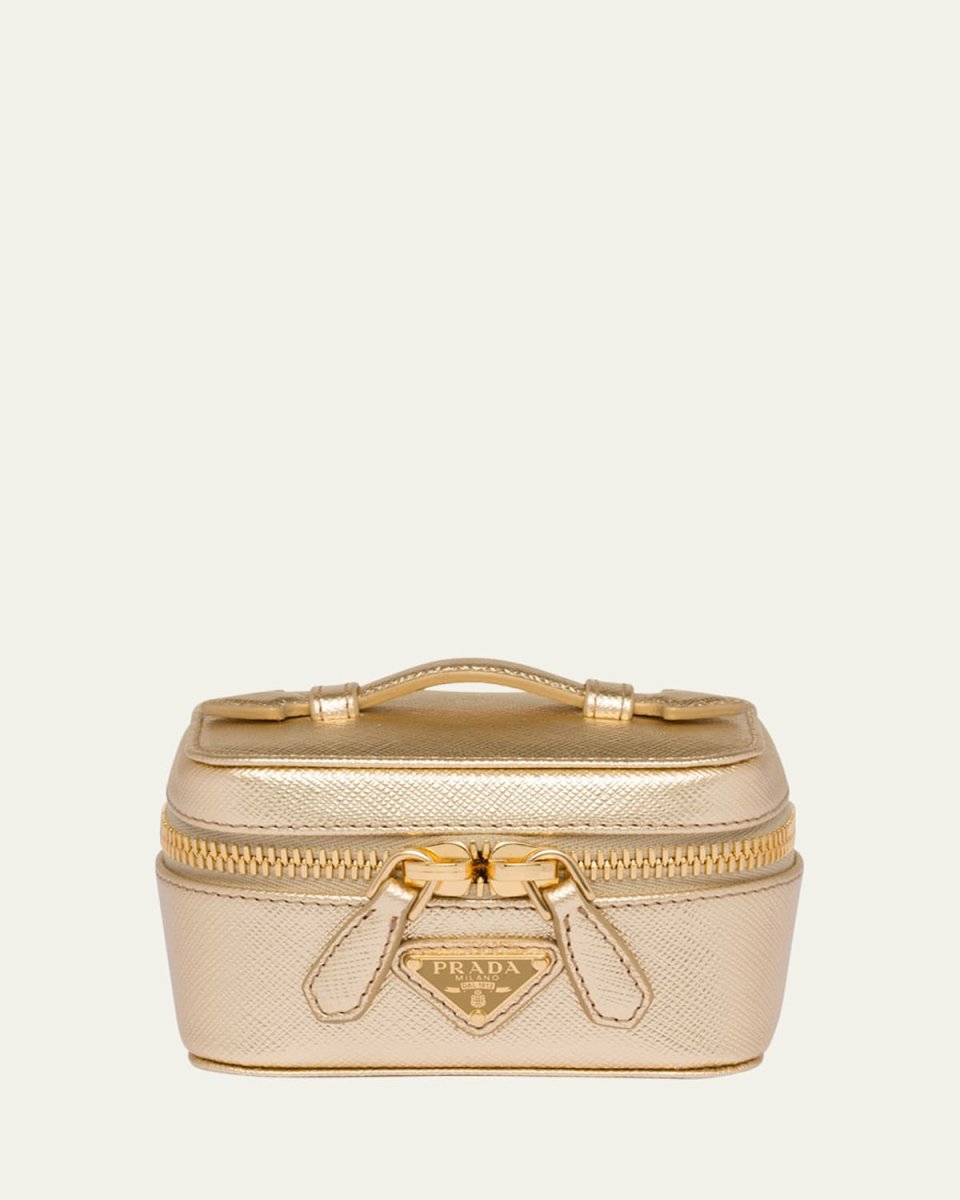 Small Metallic Leather Vanity Case